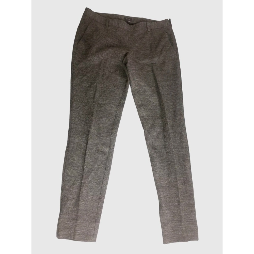 Theory Women's Grey Heathered Ponte Knit Pull-on Straight Leg Pants Size 10